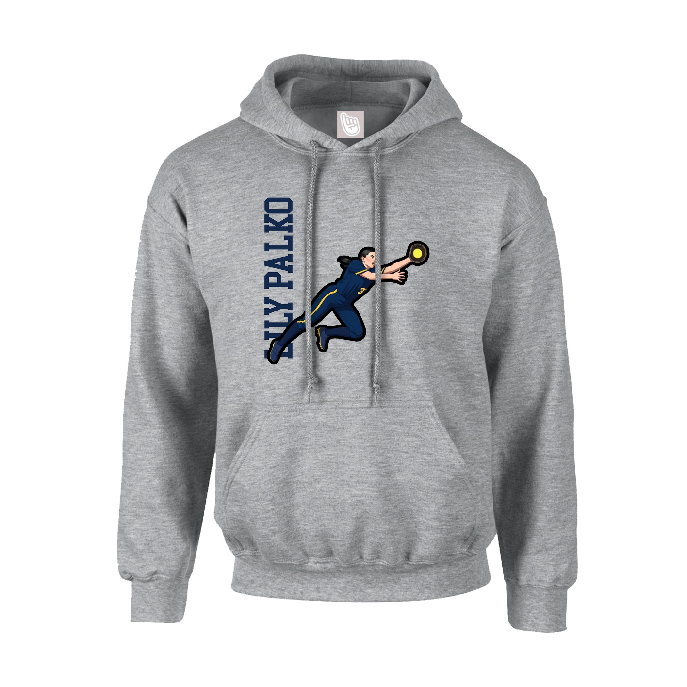 Youth Hoodie — Name Vertical in Grey