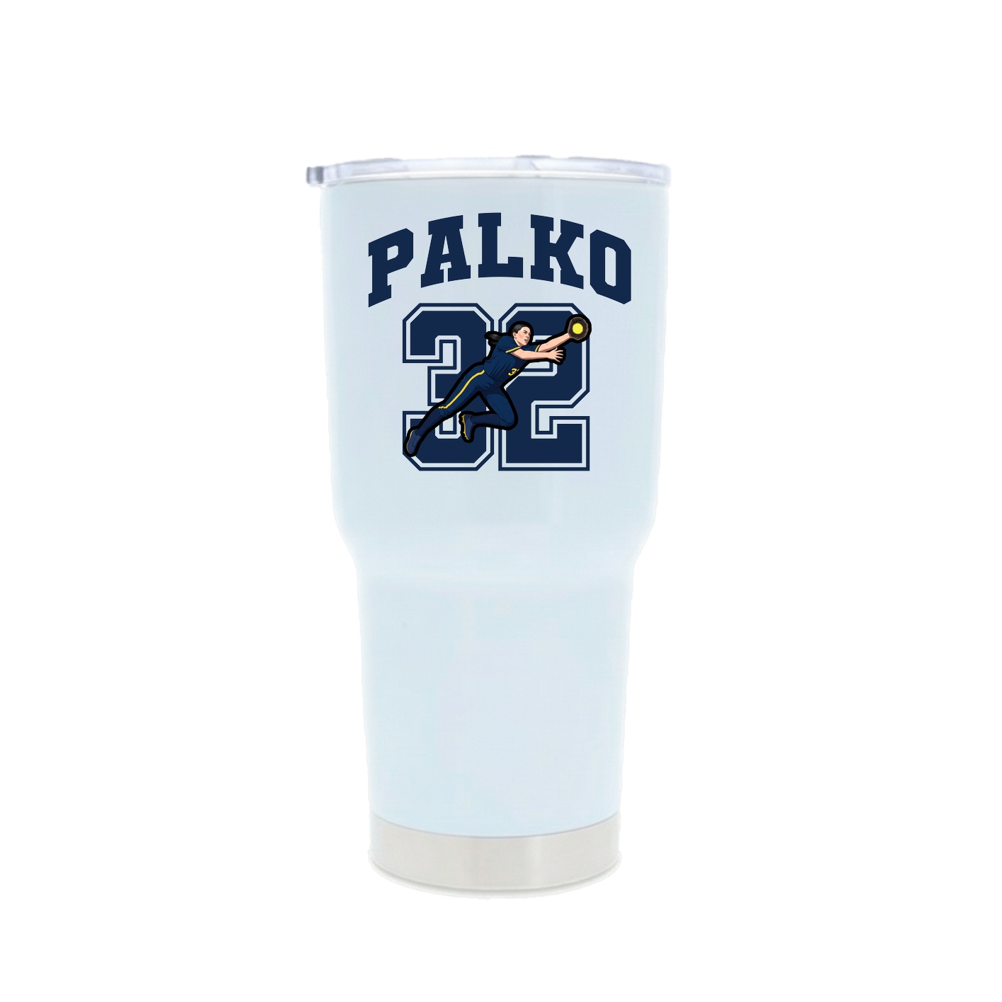 30oz Stainless Steel Tumbler — Number in White