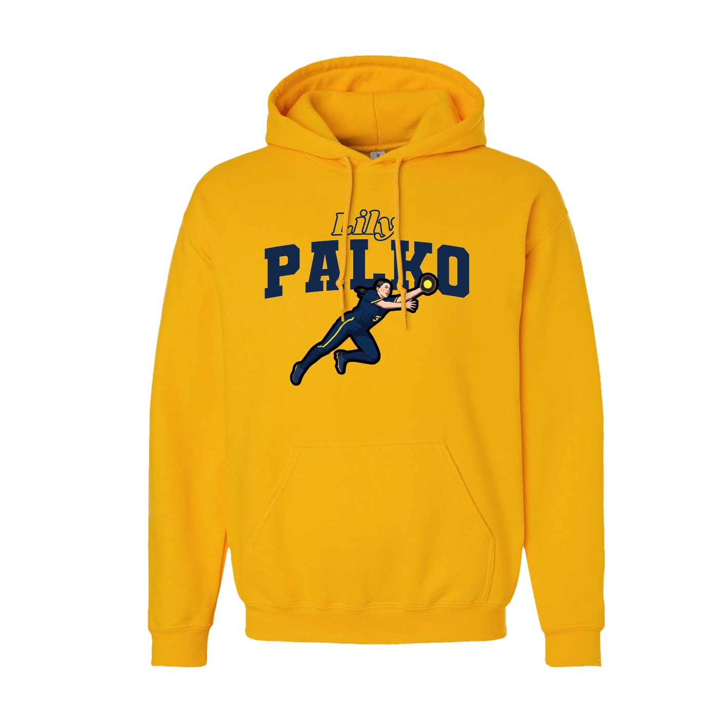 Youth Hoodie — Name Arch in Gold