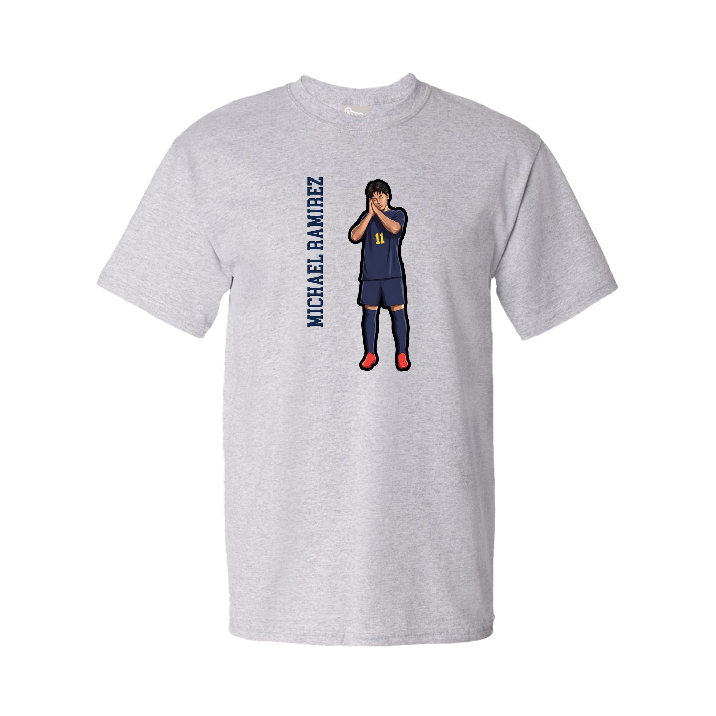 Tee — Name Vertical in Grey