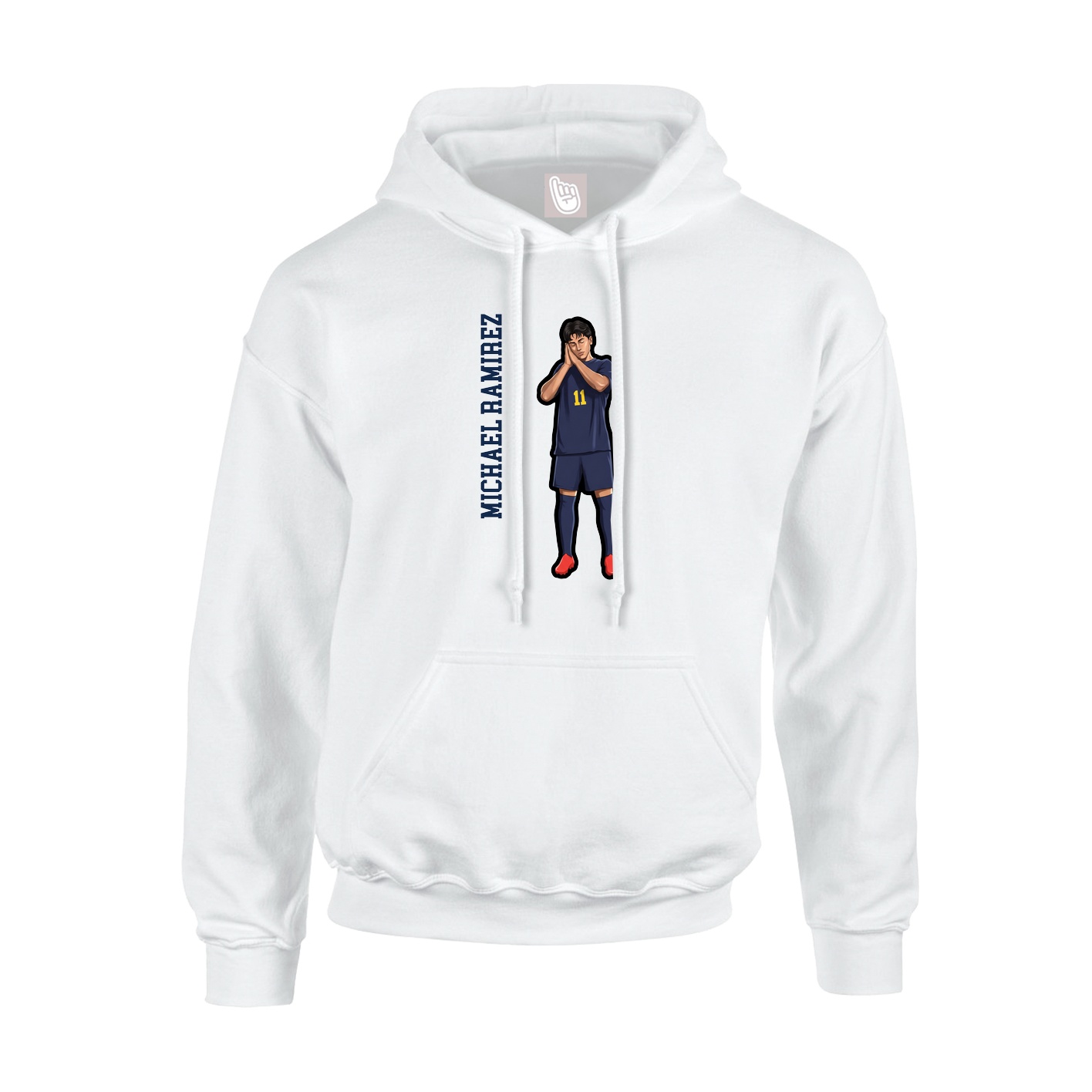 Hoodie — Name Vertical in White
