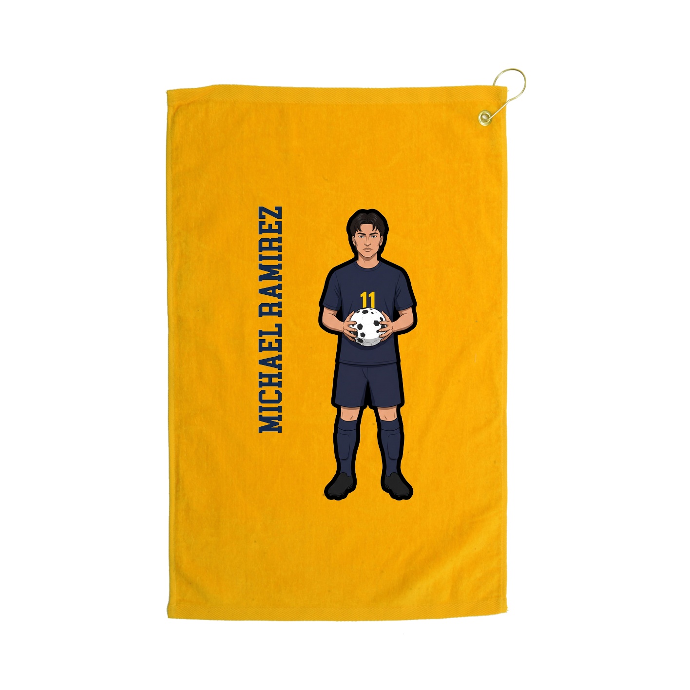 Golf Towel — Name Vertical in Gold