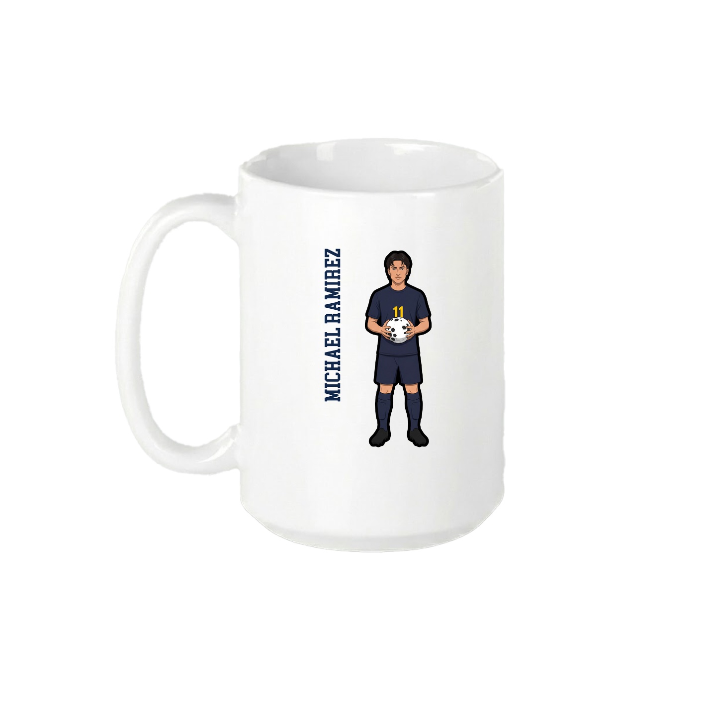15oz Coffee Mug — Name Vertical in White