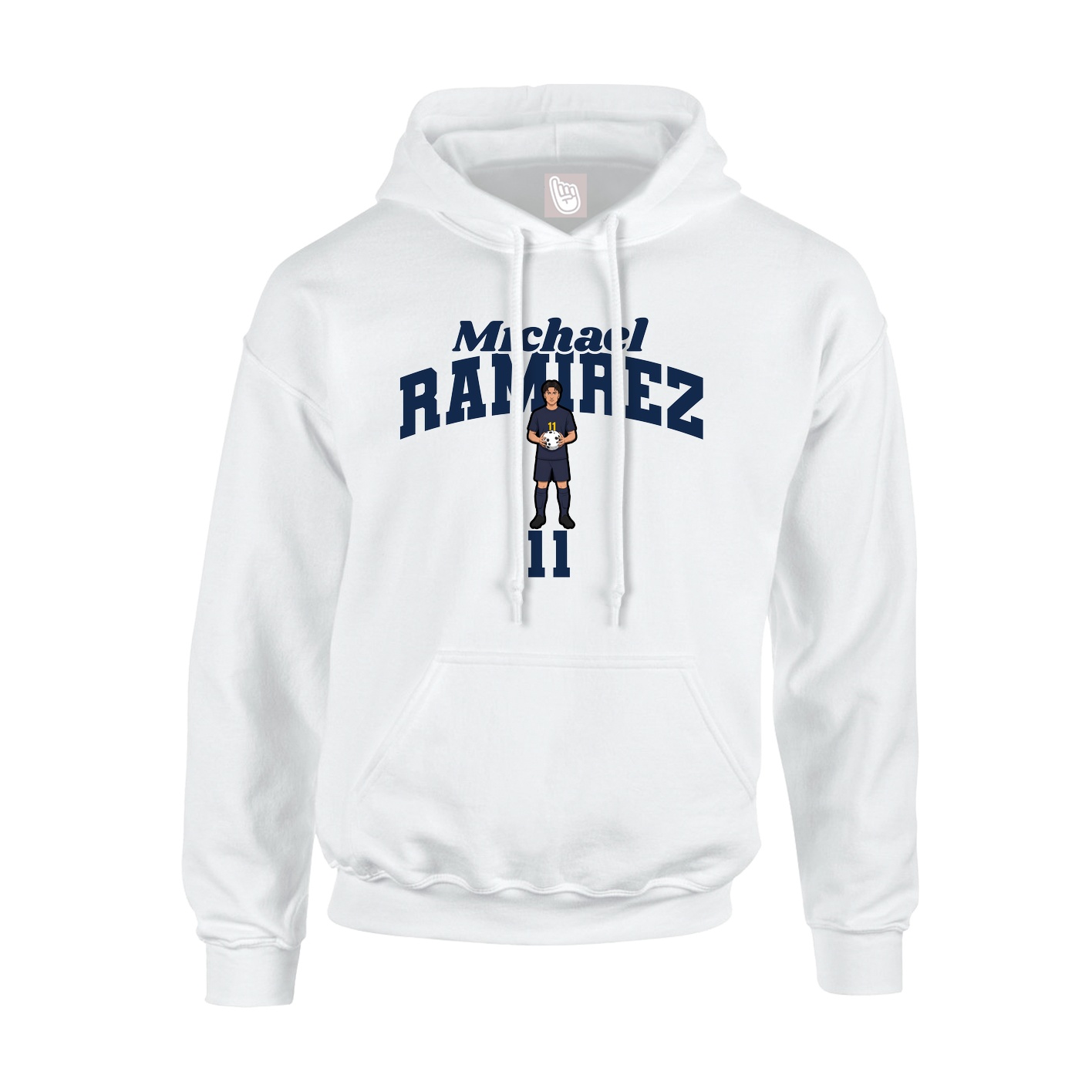 Youth Hoodie — Signature Arch in White