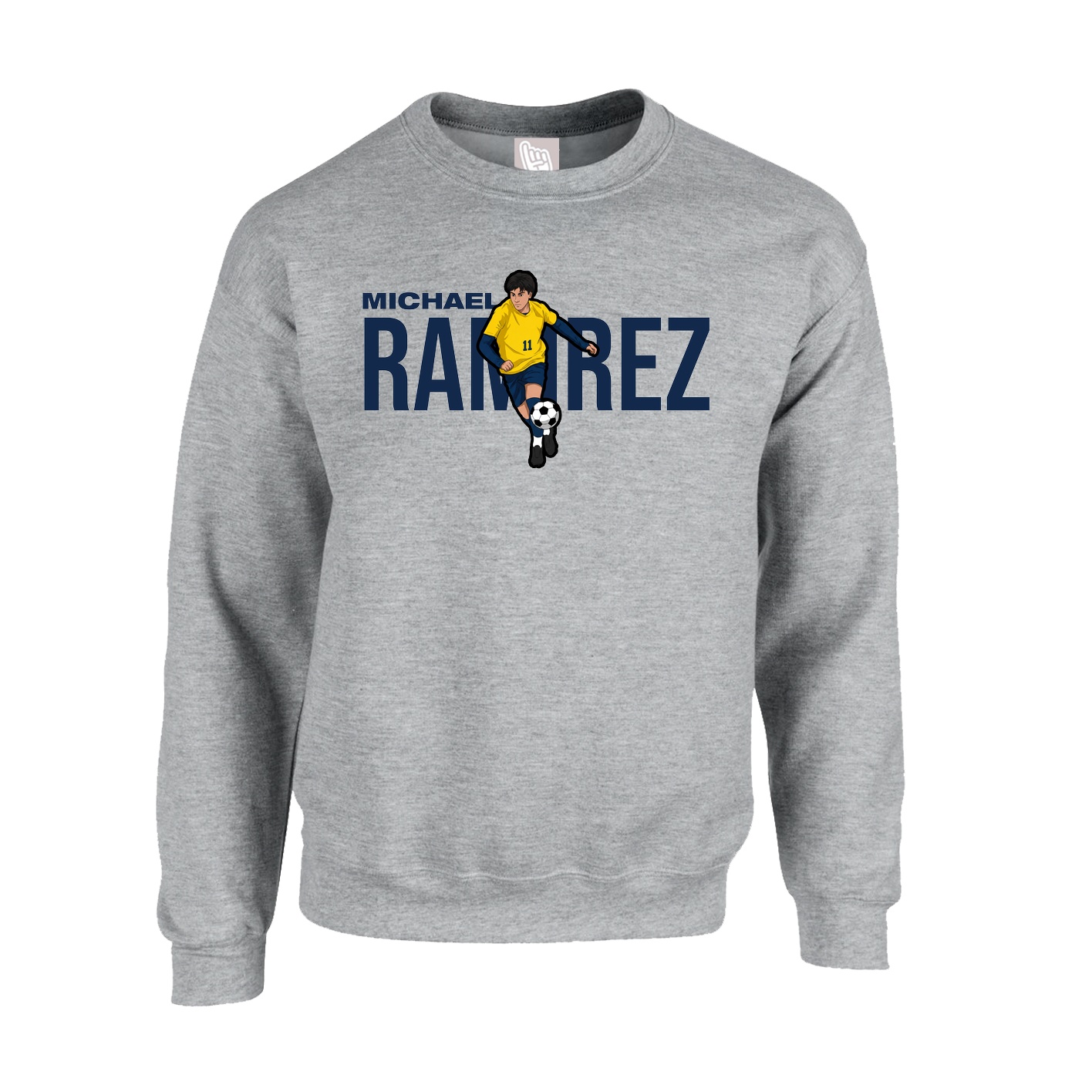Fleece Crew — Player Name in Grey