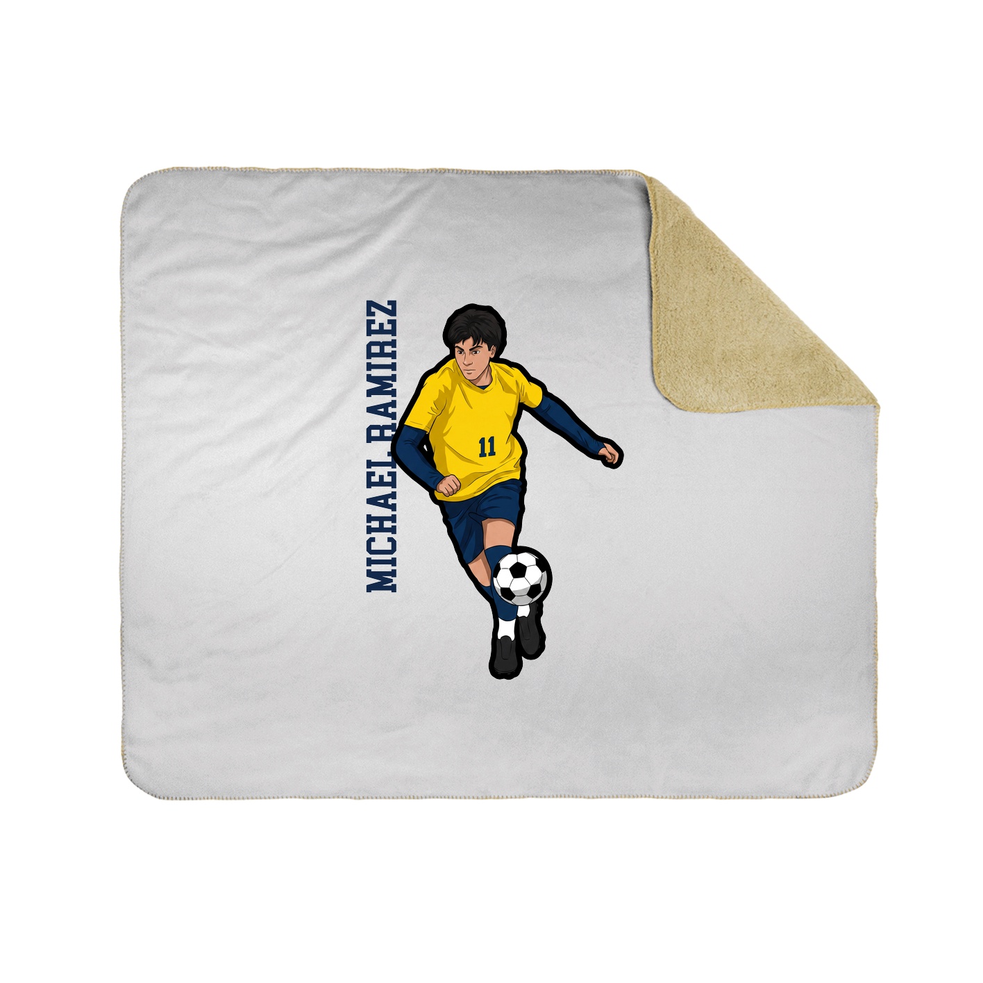 Throw Blanket — Name Vertical in White