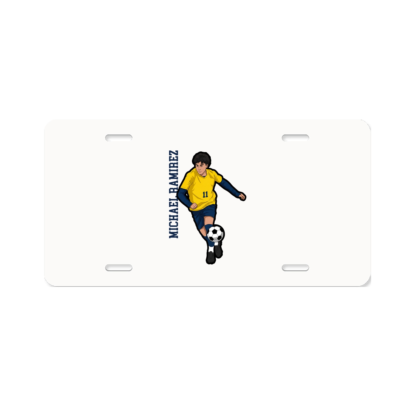 License Plate — Name Vertical in Classic