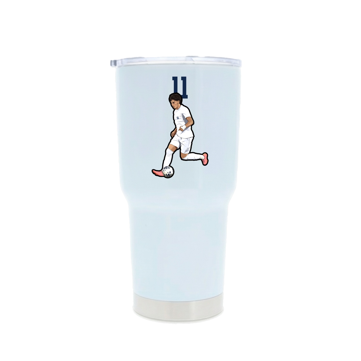 30oz Stainless Steel Tumbler — Number Top in White
