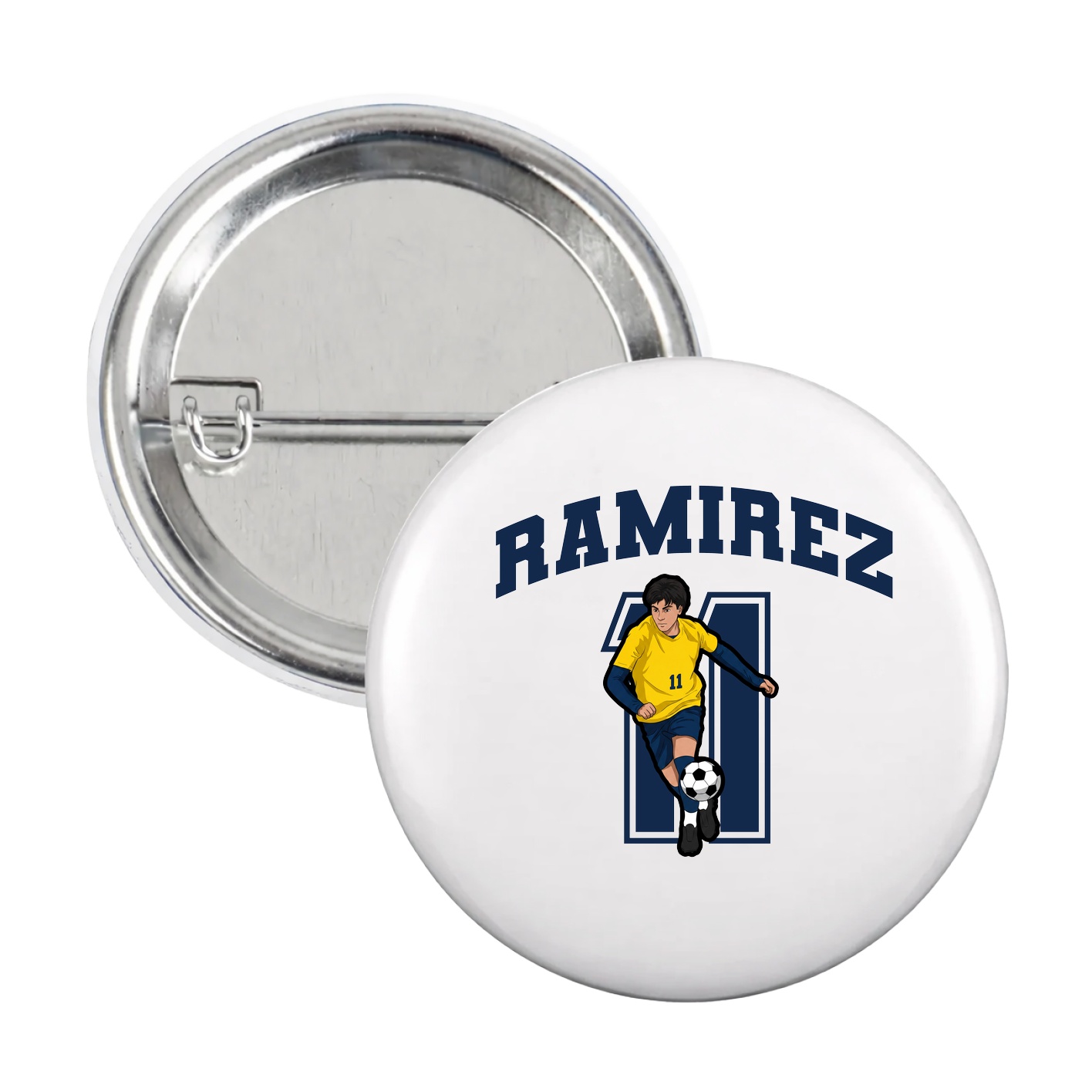Game Day Button — Number in White