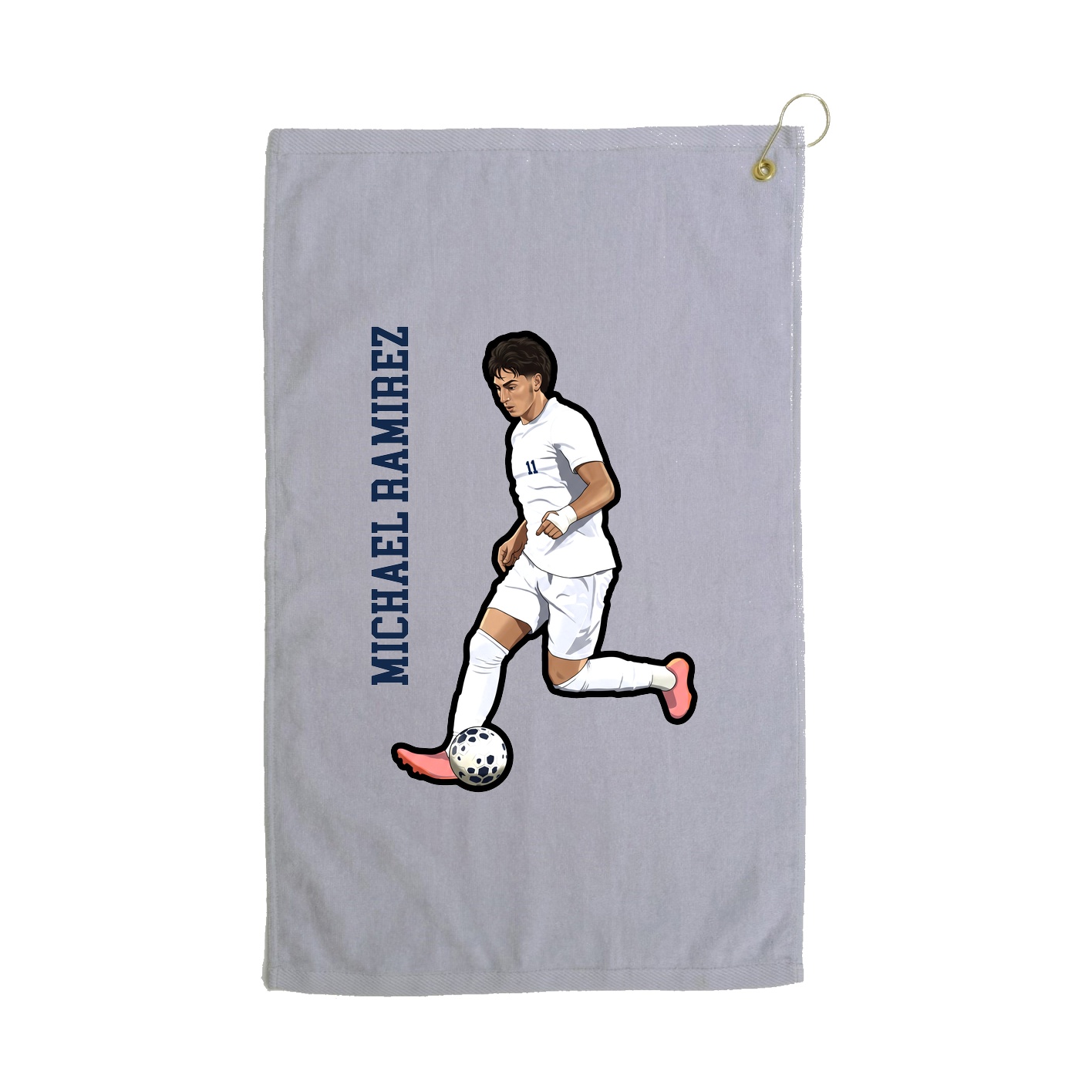 Golf Towel — Name Vertical in Grey