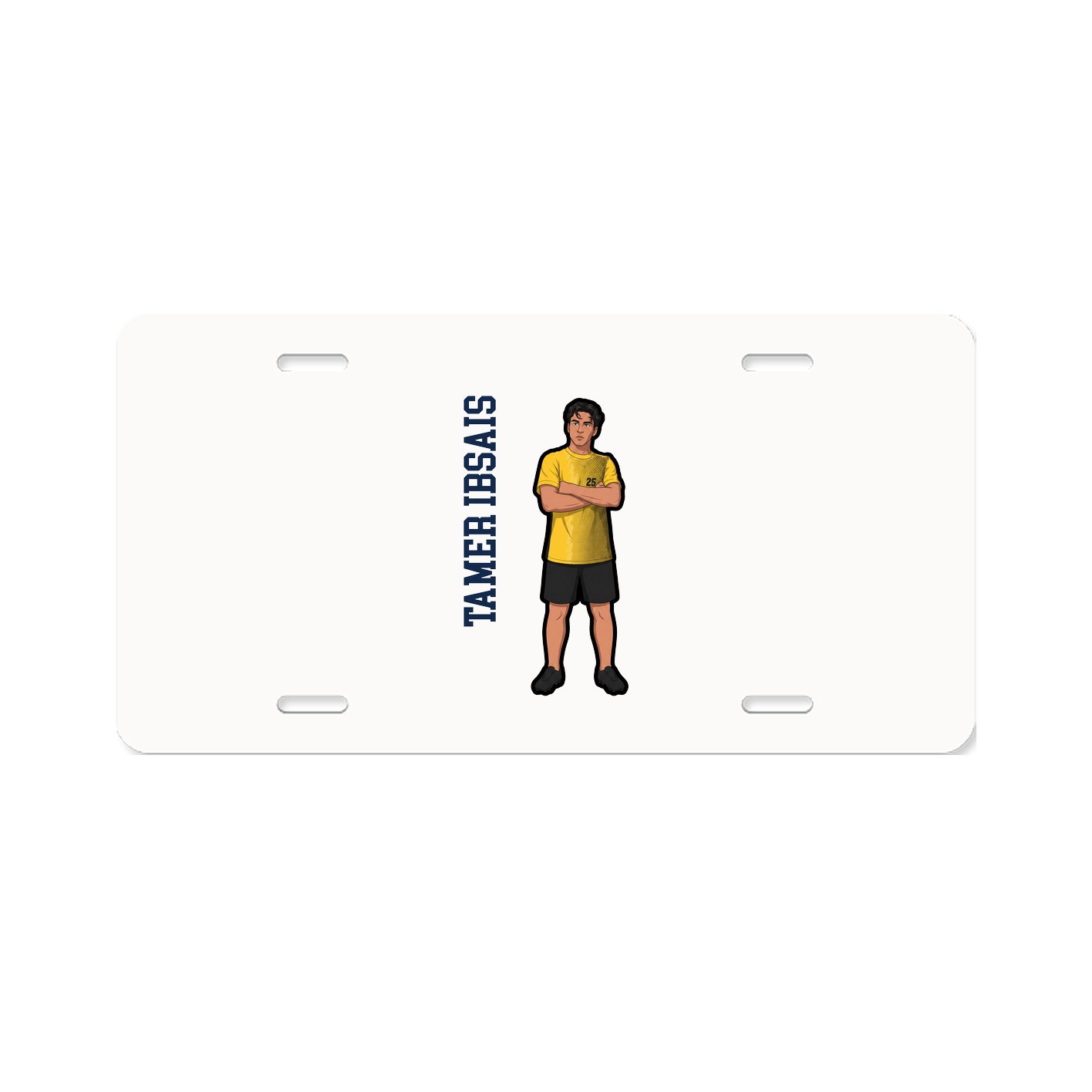 License Plate — Name Vertical in Classic