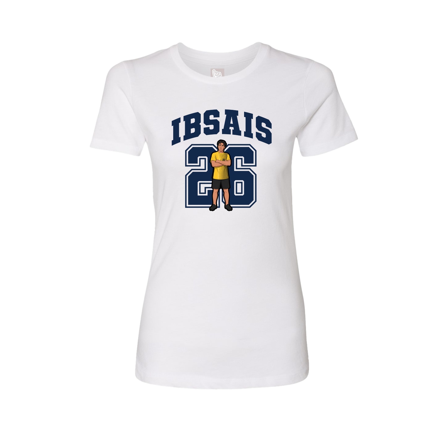 Fitted Women's Tee — Number in White