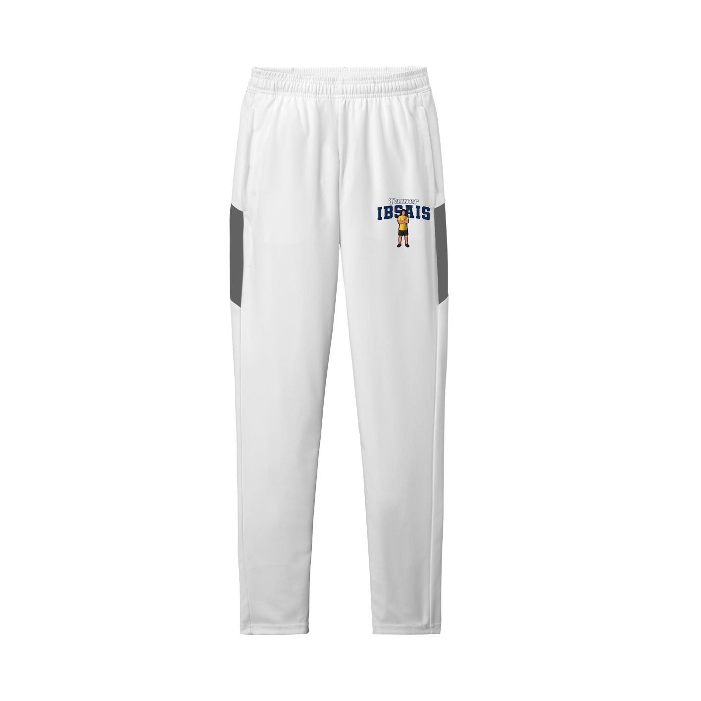 Team Travel Pant — Name Arch in White/Grey