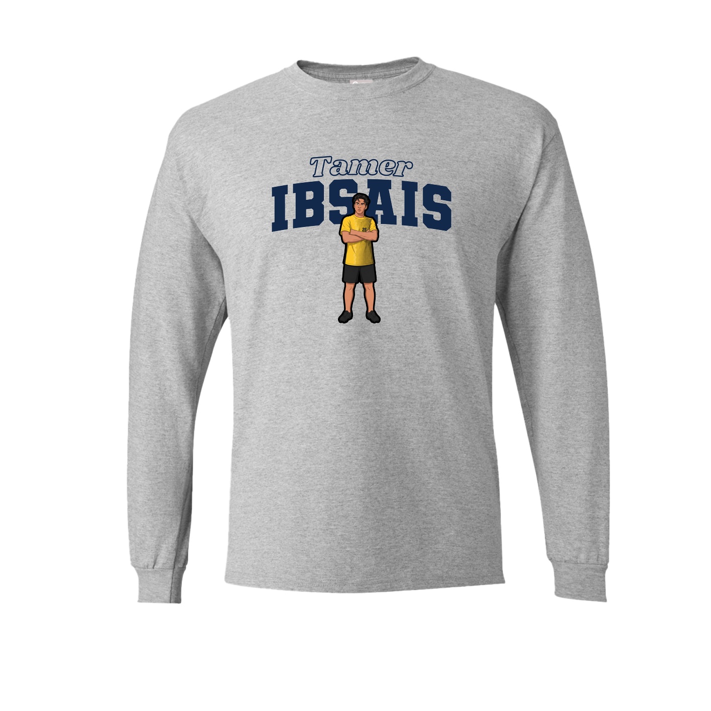 Long Sleeve Tee — Name Arch in Grey