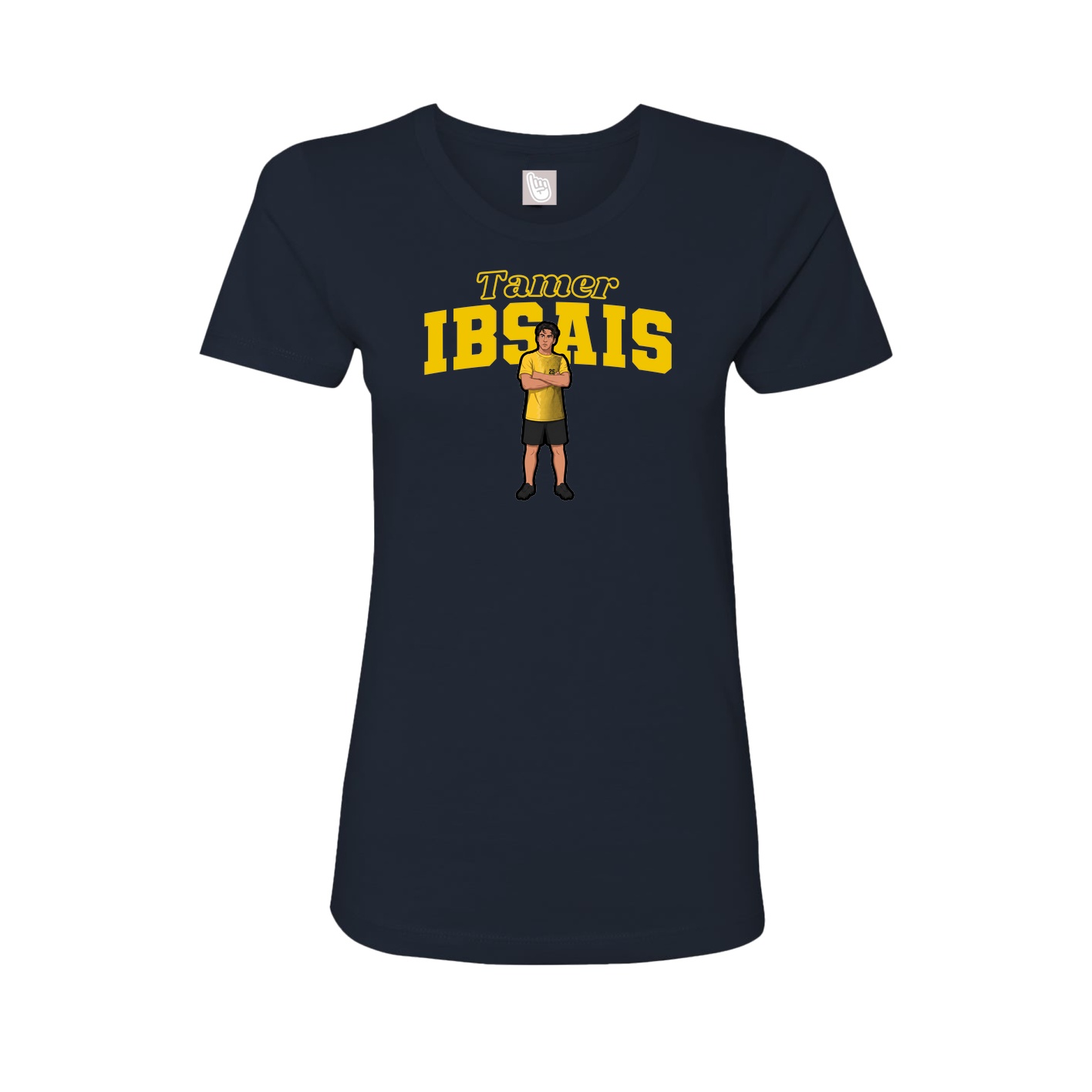 Fitted Women's Tee — Name Arch in Navy