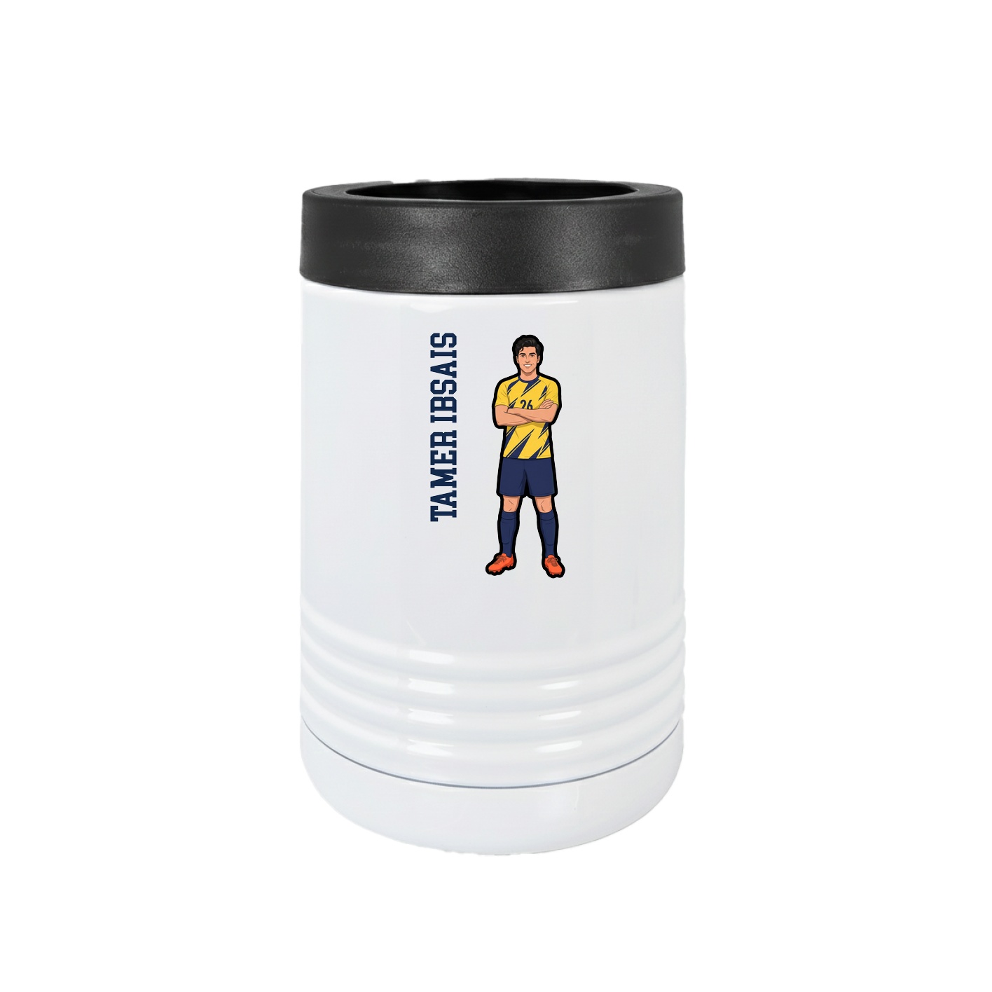 Beverage Holder — Name Vertical in White