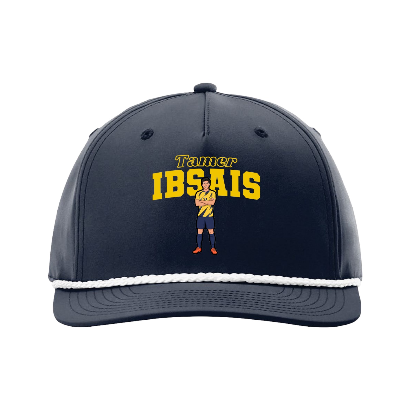 Five-Panel Classic Rope Cap — Name Arch in Navy