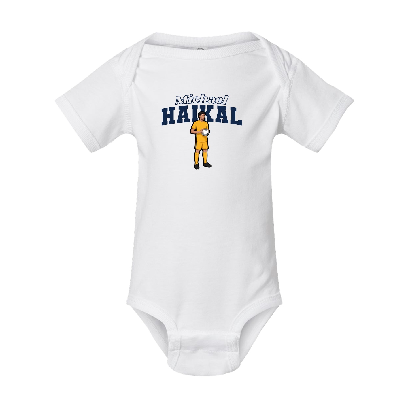 Baby Onesie — Name Arch in White
