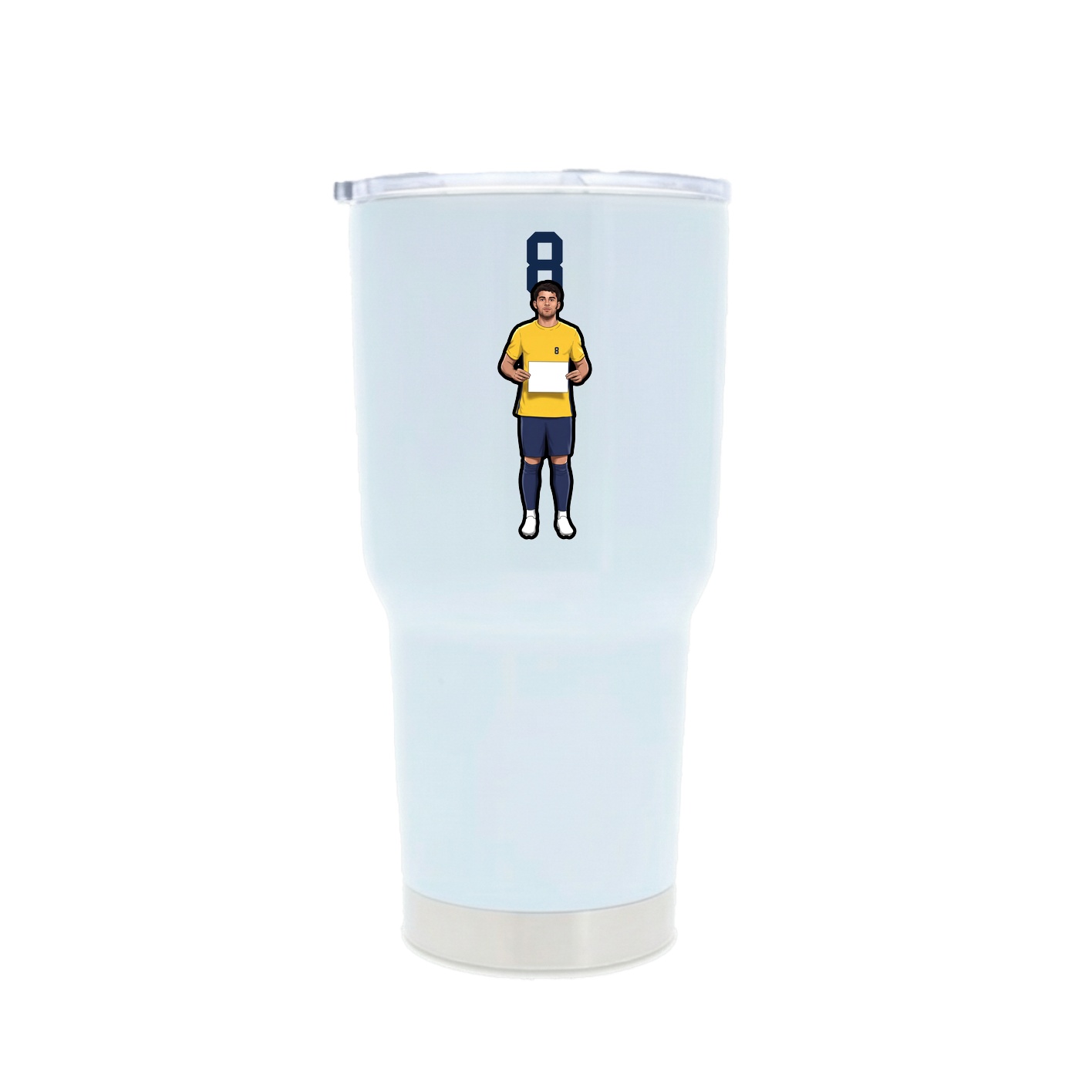30oz Stainless Steel Tumbler — Number Top in White