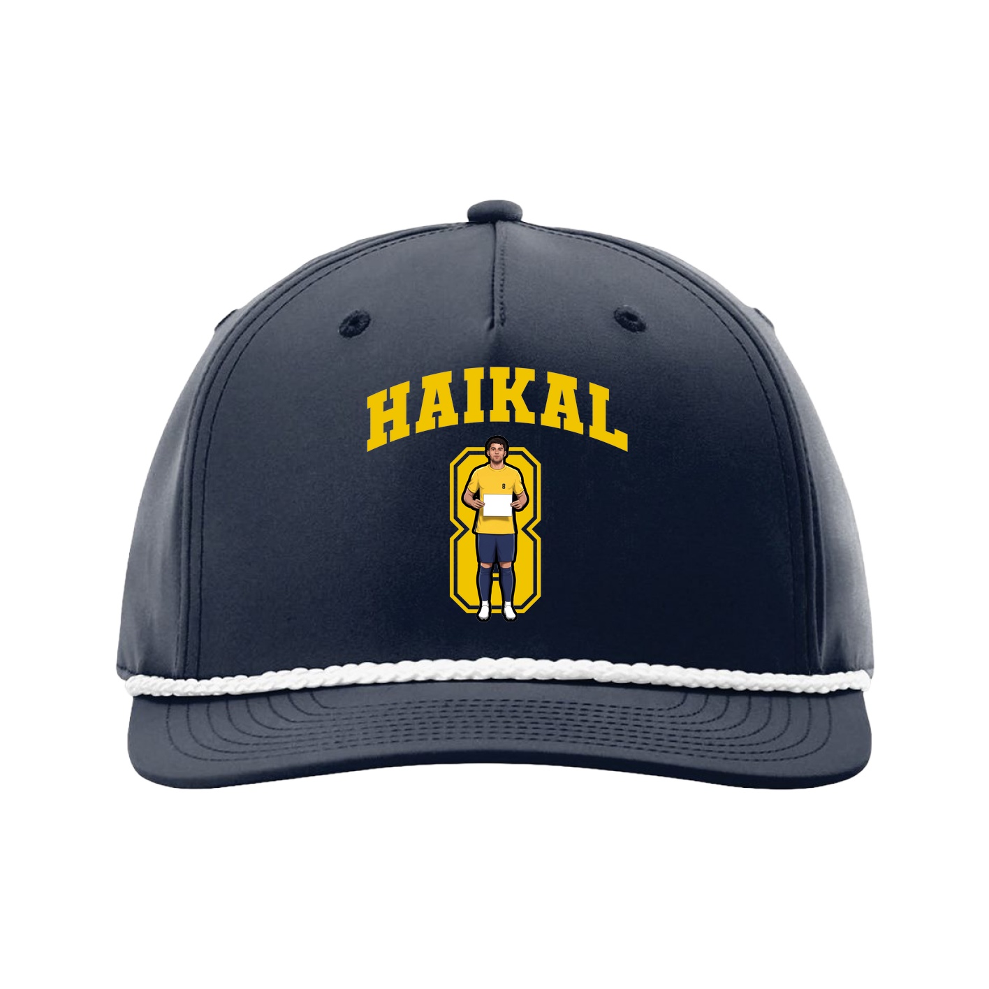Five-Panel Classic Rope Cap — Number in Navy