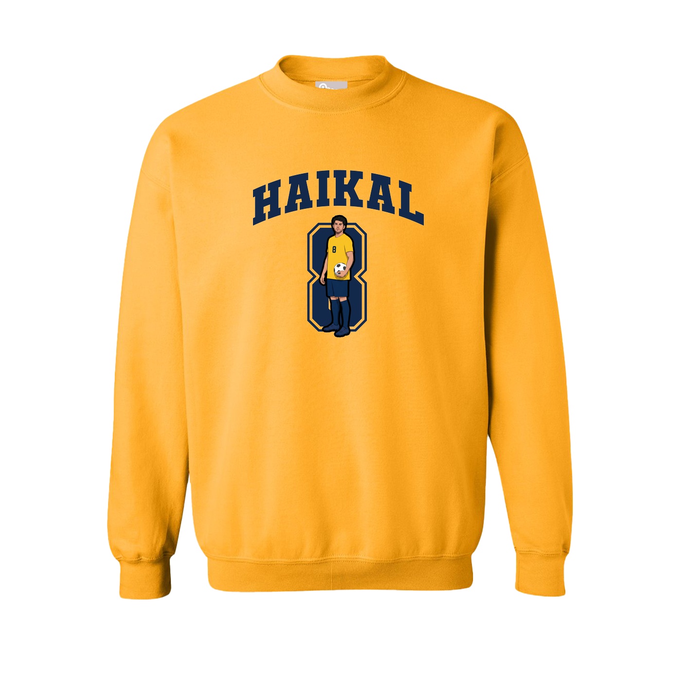 Fleece Crew — Number in Gold
