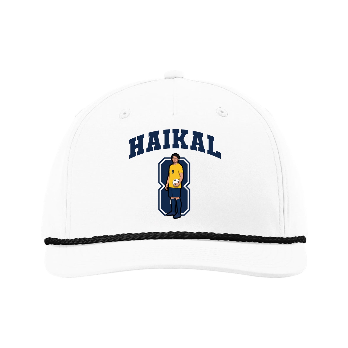 Five-Panel Classic Rope Cap — Number in White
