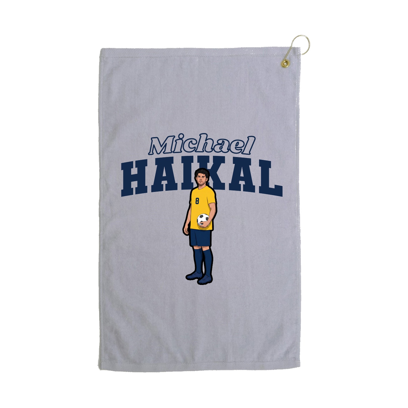 Golf Towel — Name Arch in Grey