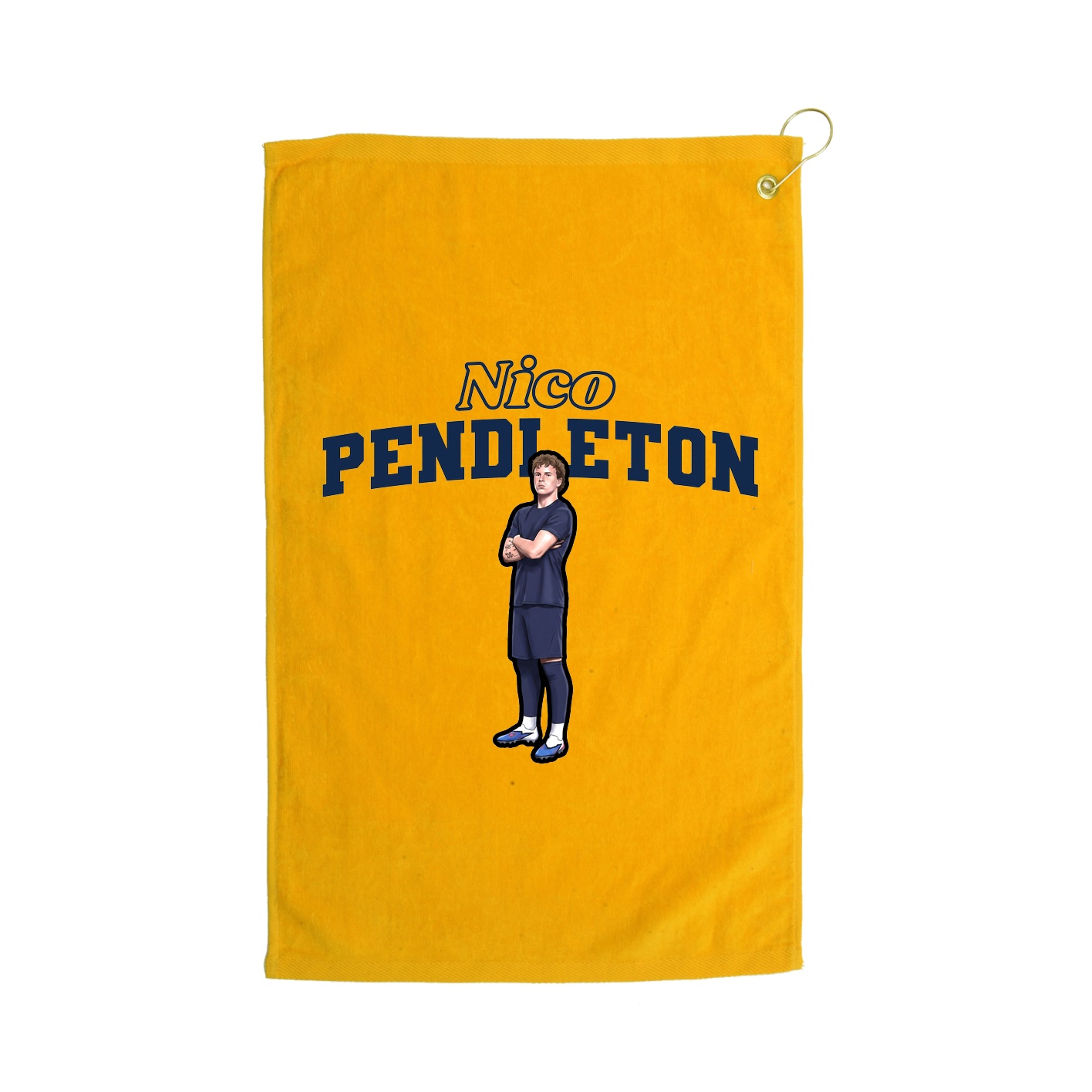 Golf Towel — Name Arch in Gold
