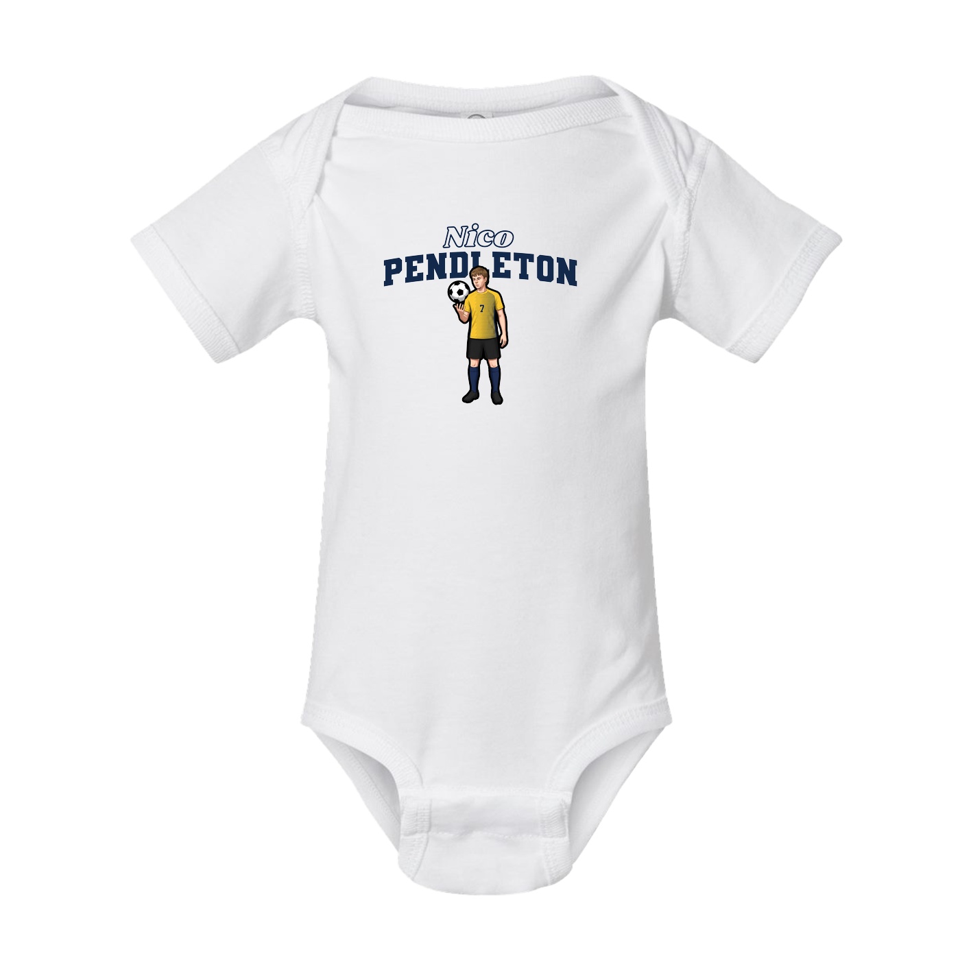 Baby Onesie — Name Arch in White