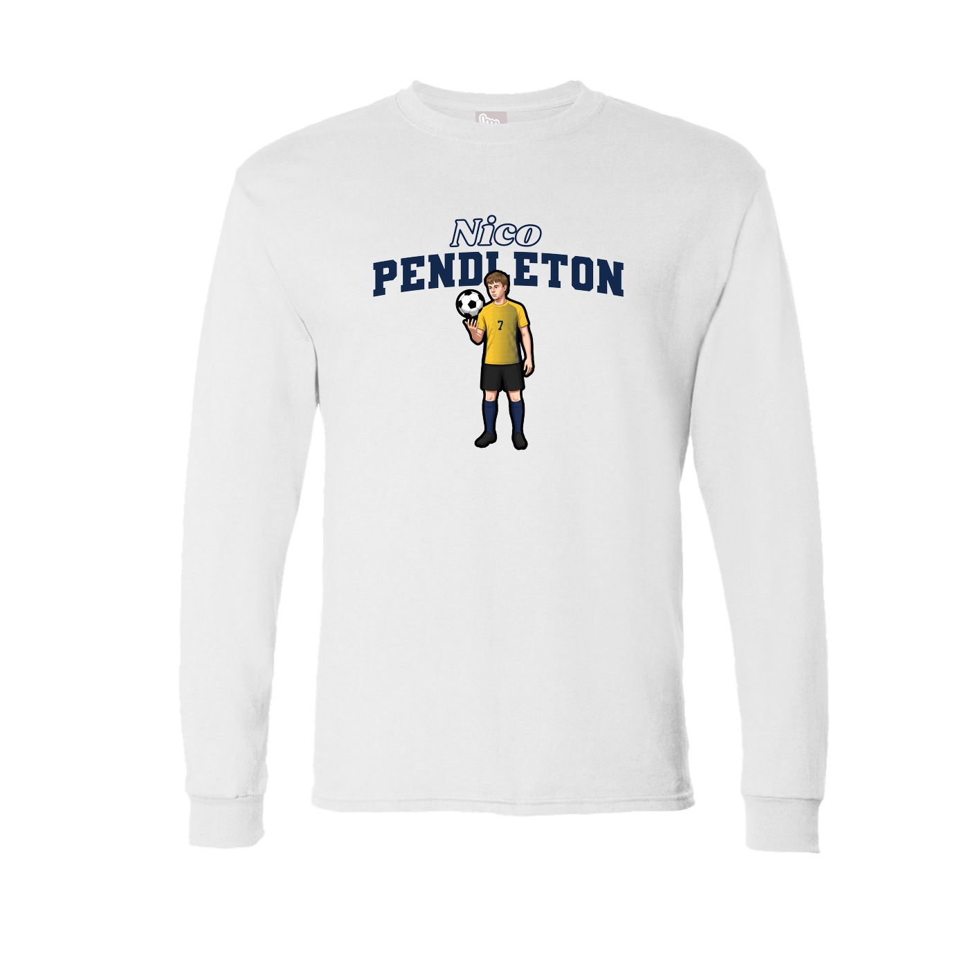 Long Sleeve Tee — Name Arch in White