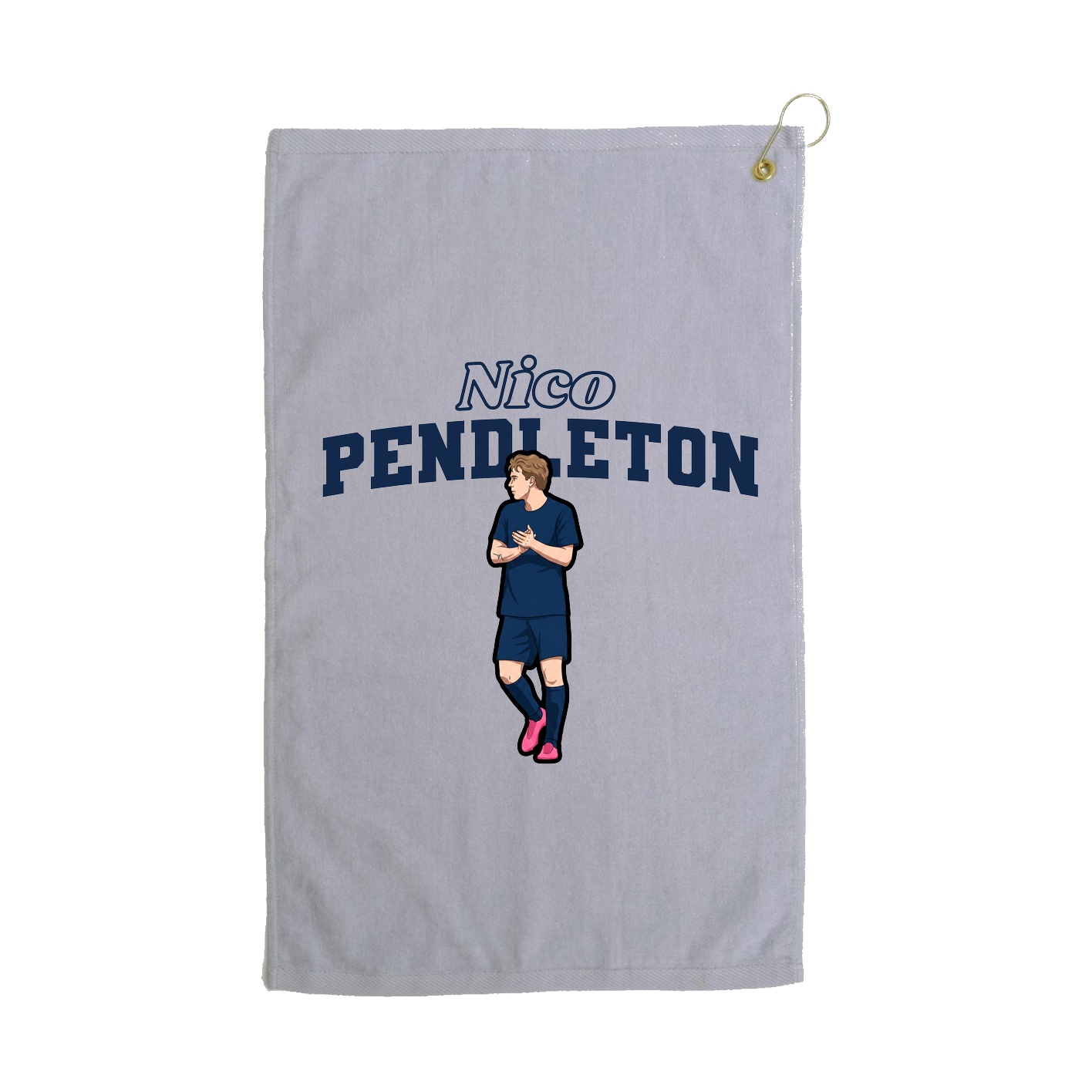 Golf Towel — Name Arch in Grey