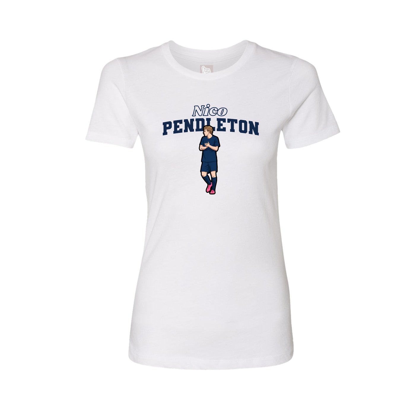 Fitted Women's Tee — Name Arch in White