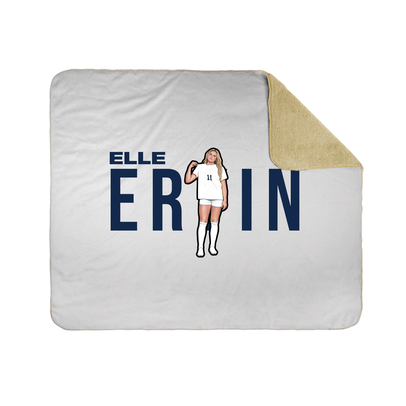 Throw Blanket — Player Name in White