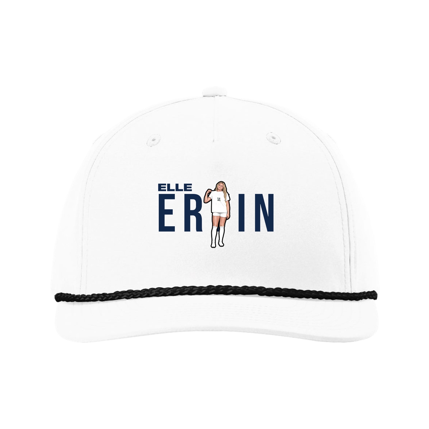 Five-Panel Classic Rope Cap — Player Name in White