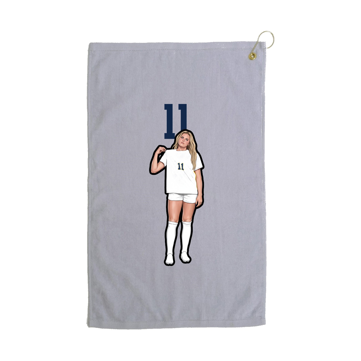 Golf Towel — Number Top in Grey