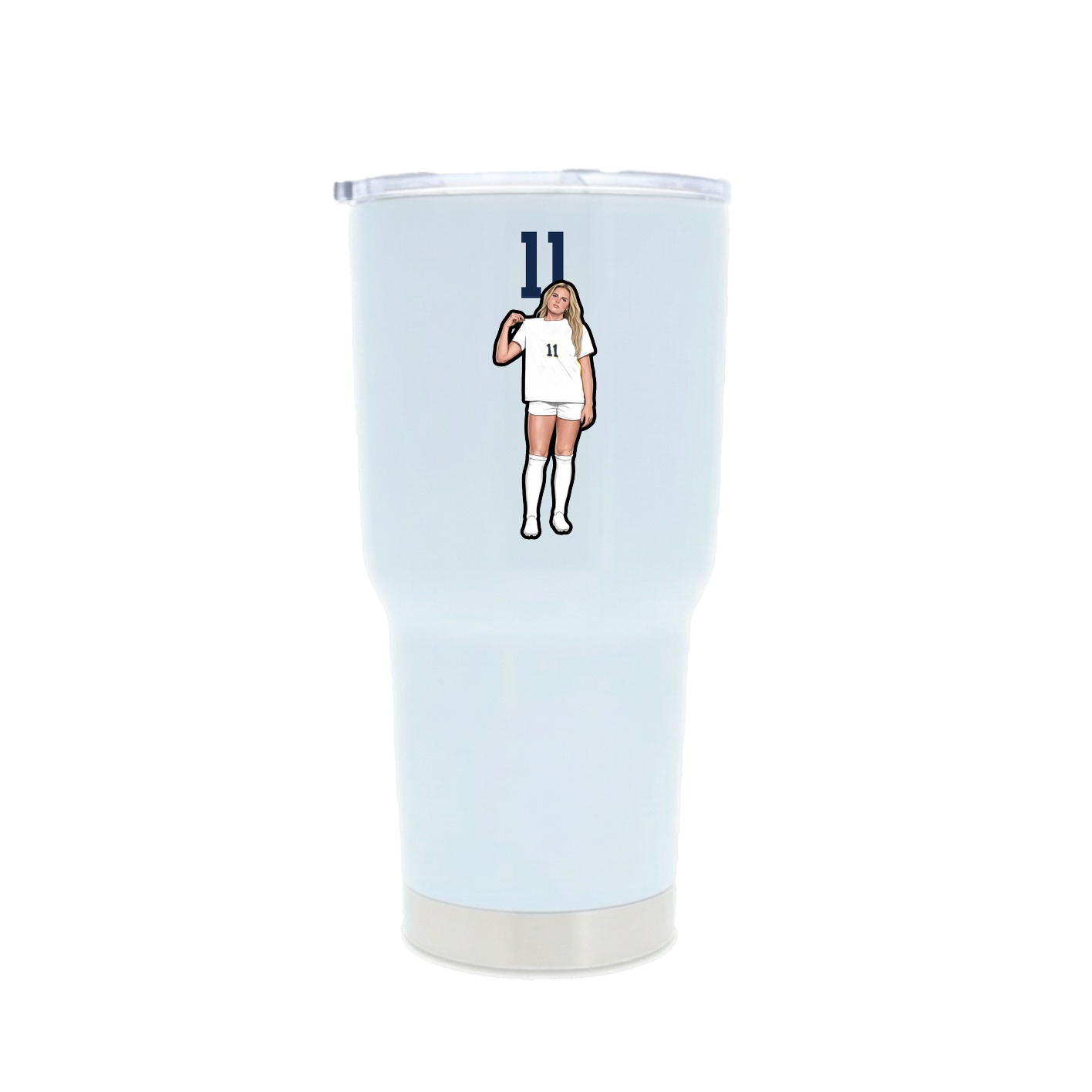 30oz Stainless Steel Tumbler — Number Top in White