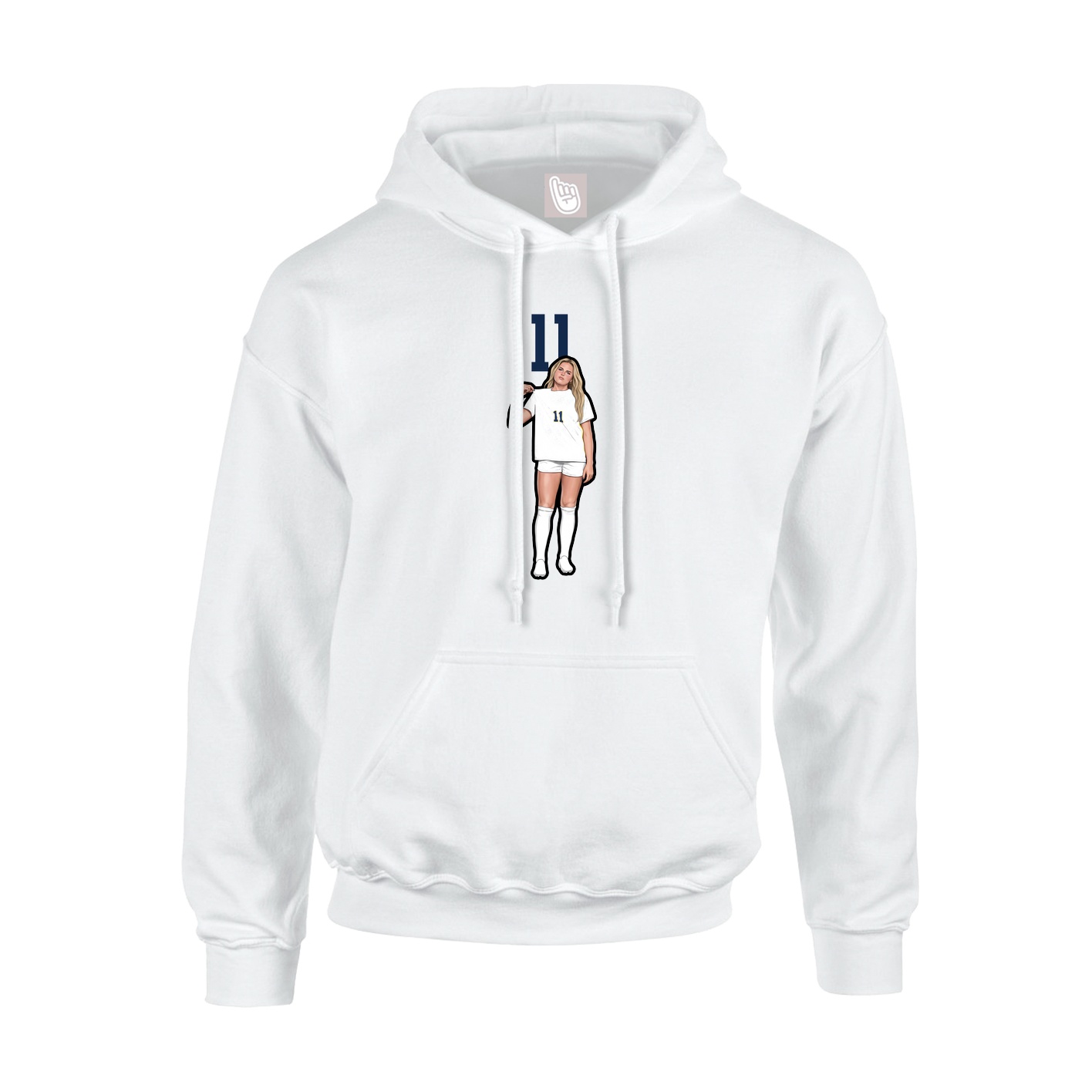 Youth Hoodie — Number Top in White