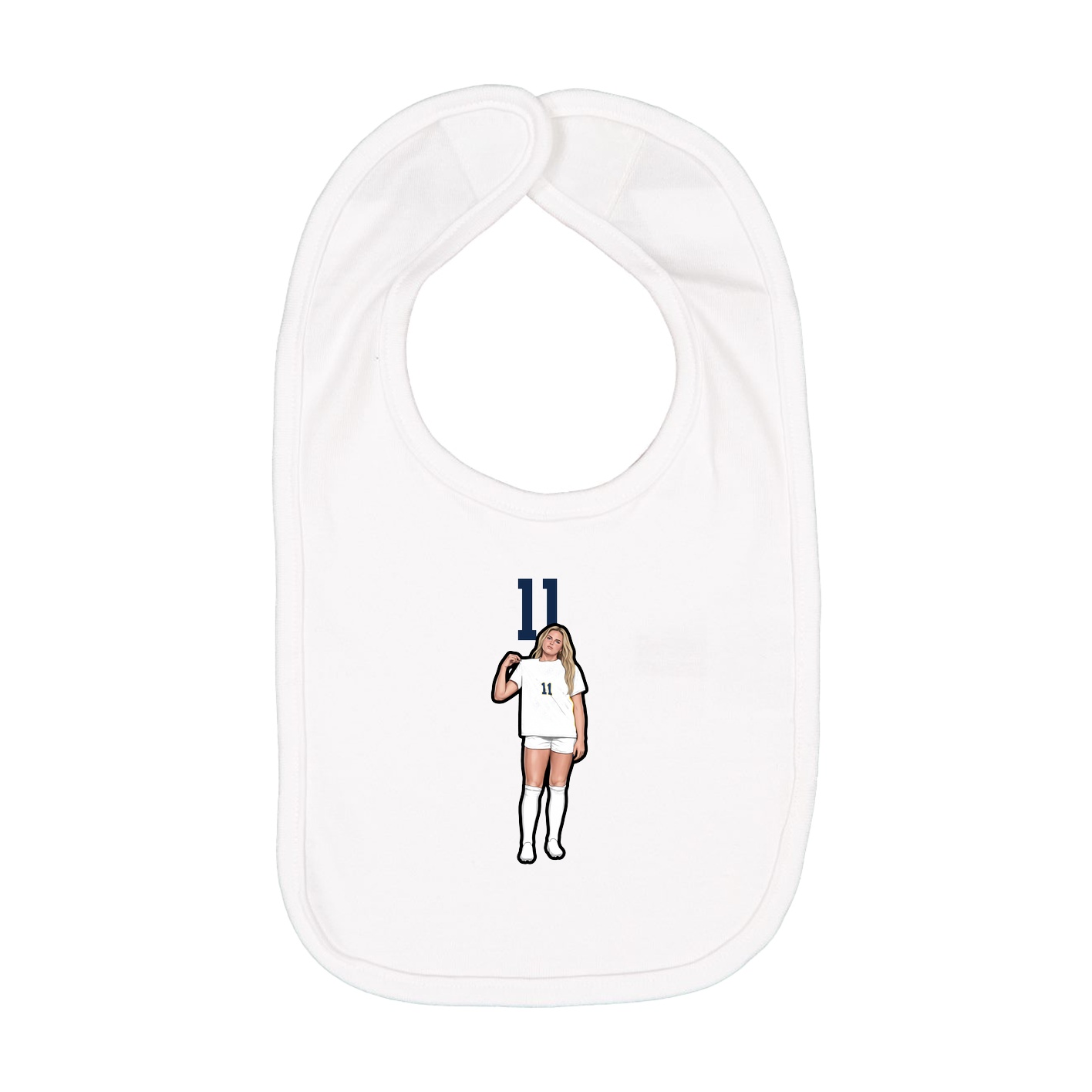 Infant Bib — Number Top in White