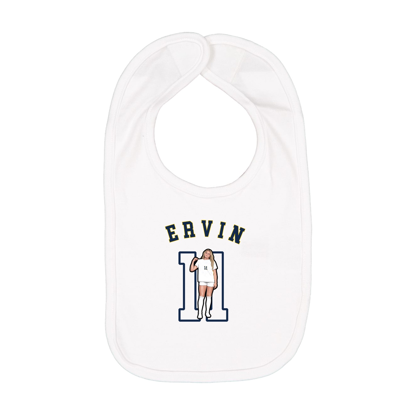Infant Bib — Shirsey Arch in White