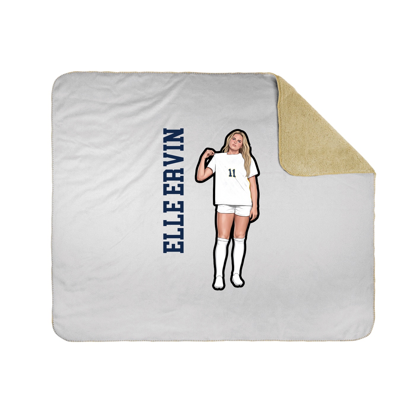 Throw Blanket — Name Vertical in White