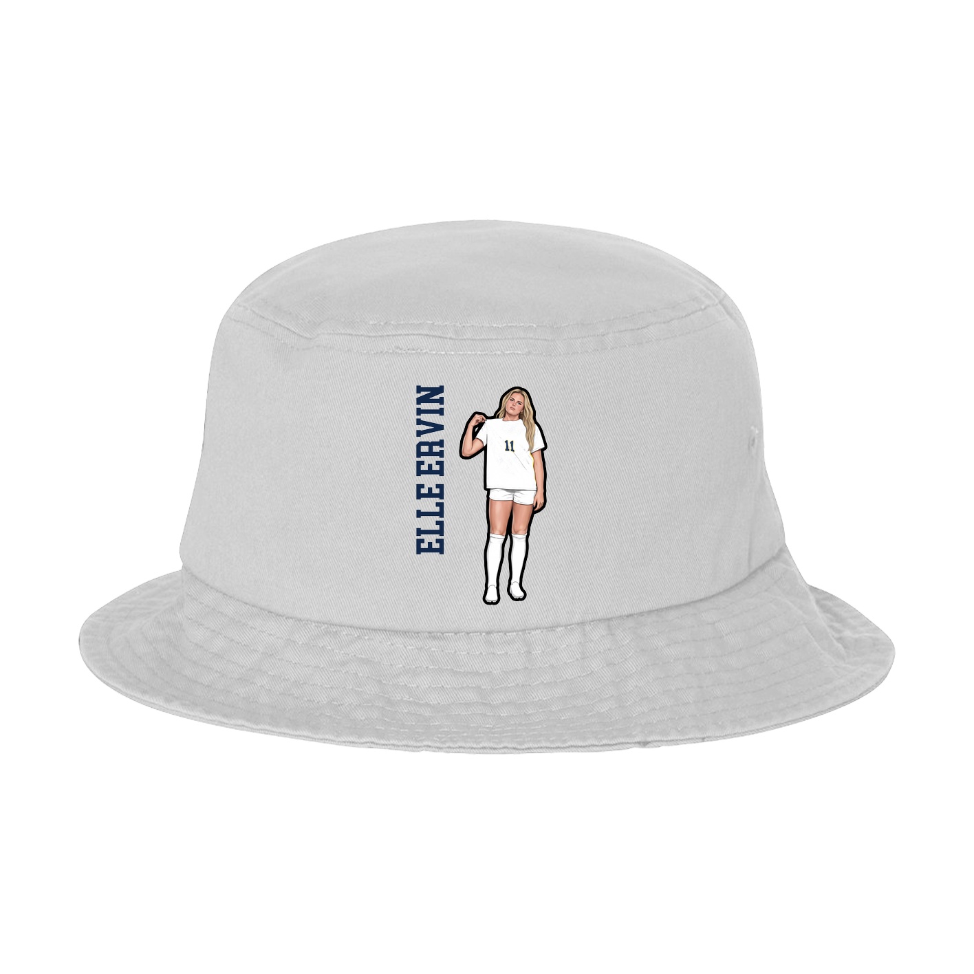 Bucket Cap — Name Vertical in White