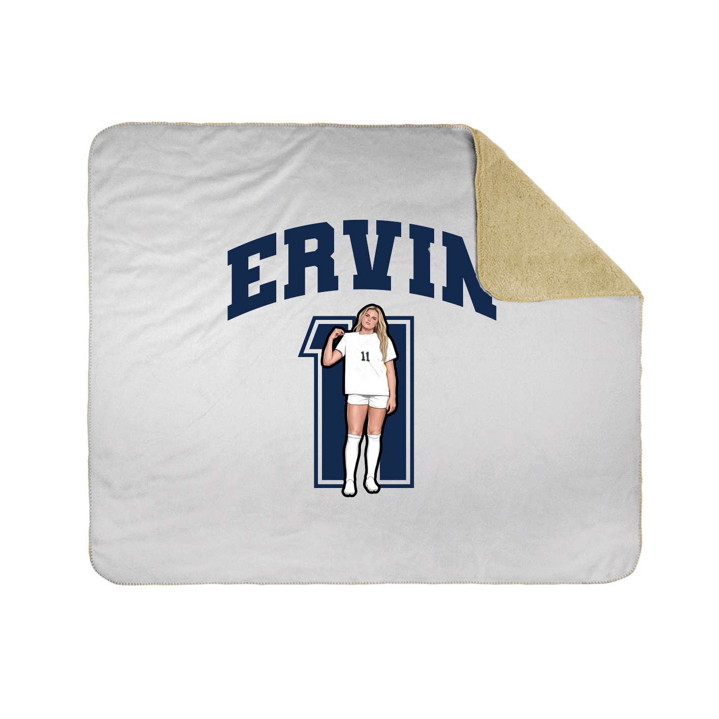 Throw Blanket — Number in White