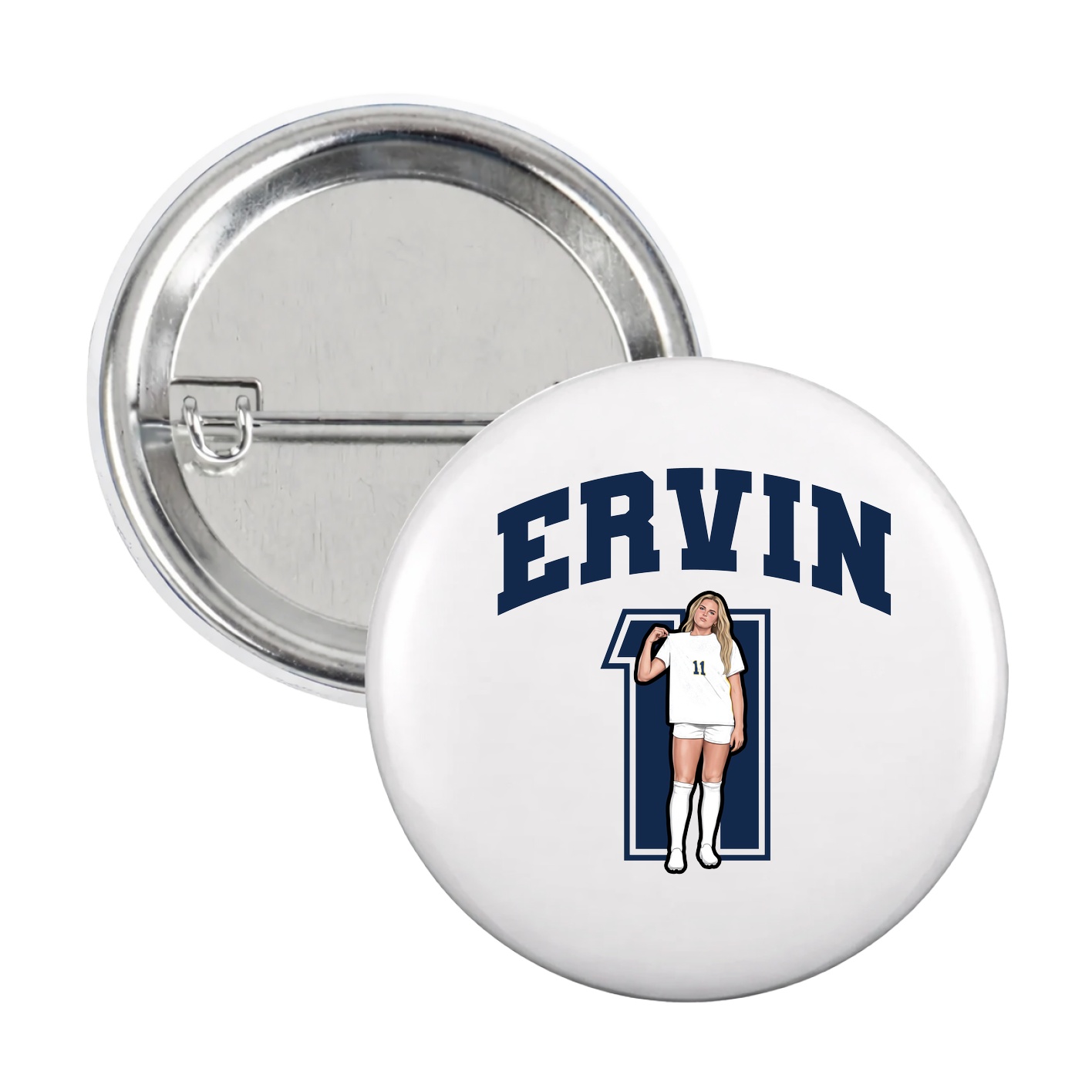 Game Day Button — Number in White