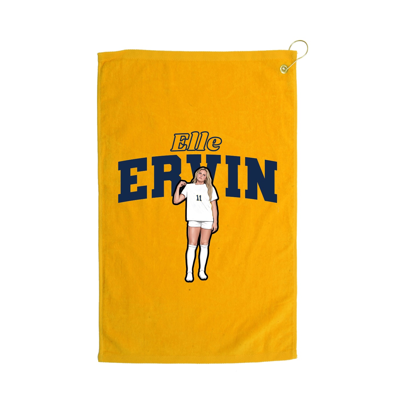 Golf Towel — Name Arch in Gold