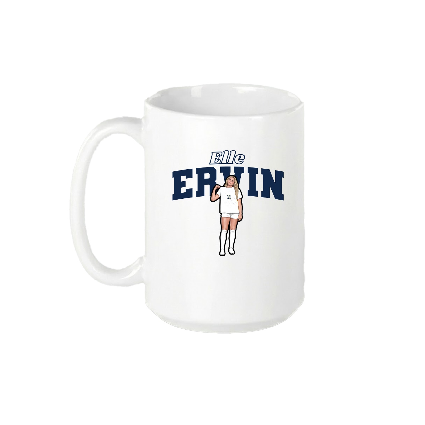 15oz Coffee Mug — Name Arch in White