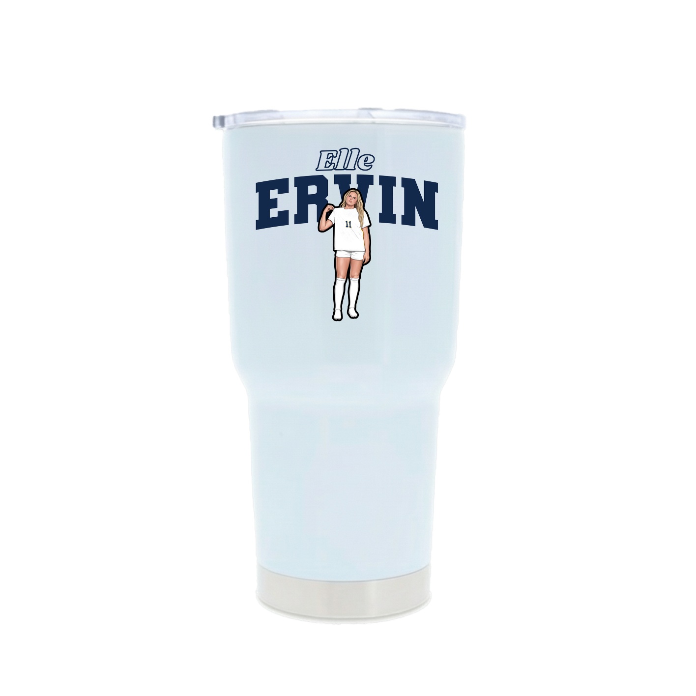30oz Stainless Steel Tumbler — Name Arch in White