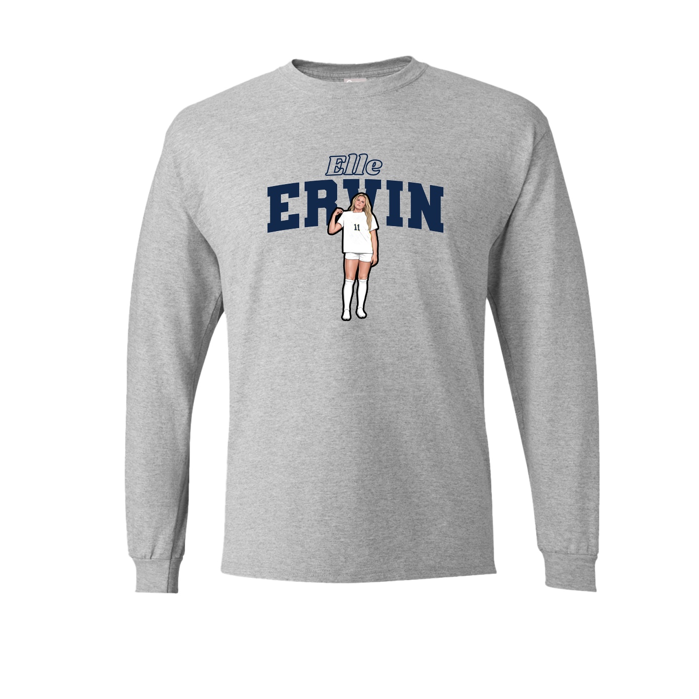 Long Sleeve Tee — Name Arch in Grey