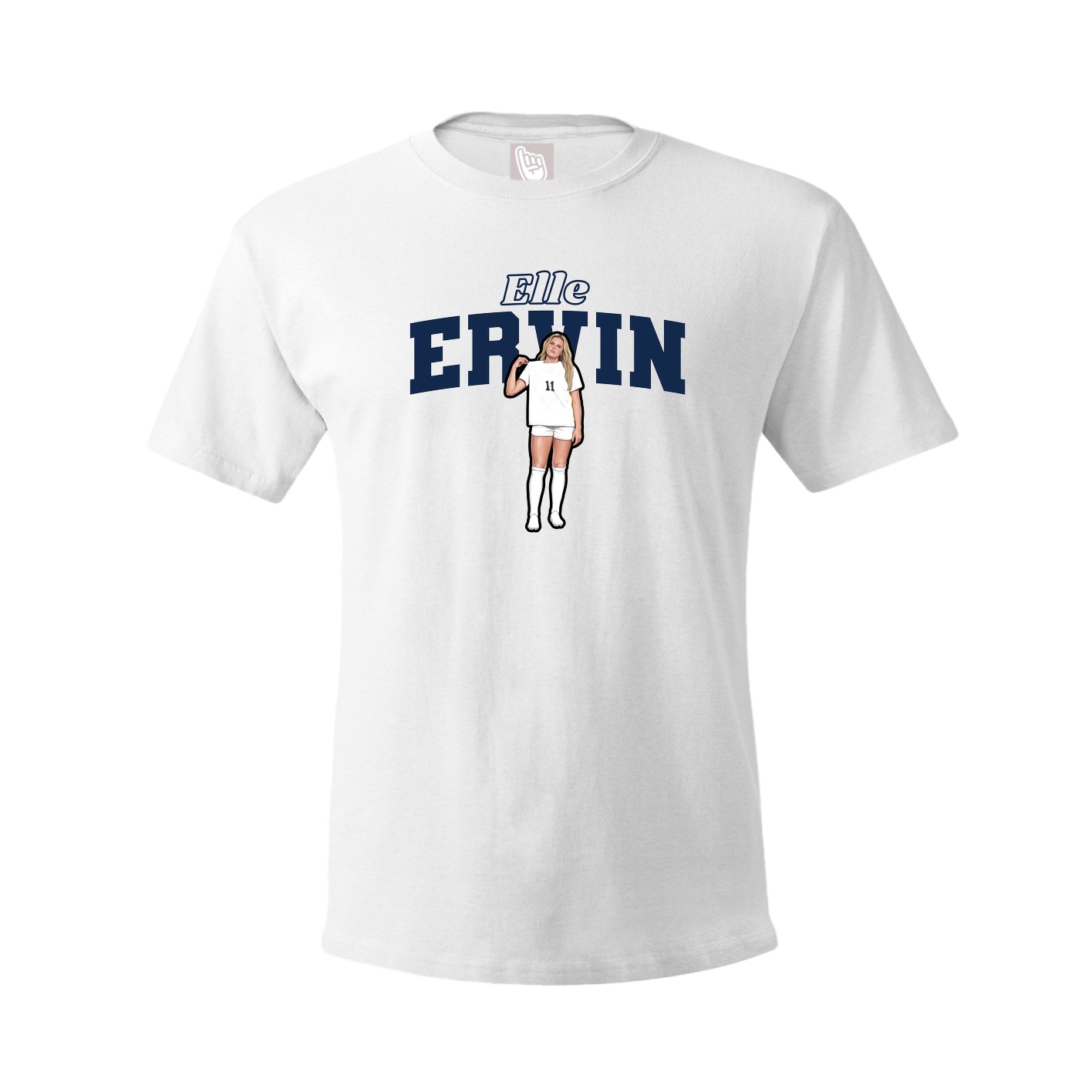 Youth Tee — Name Arch in White