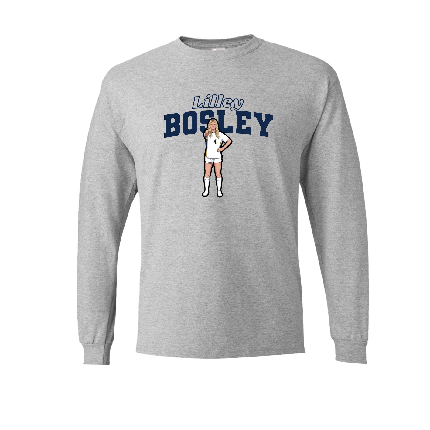 Long Sleeve Tee — Name Arch in Grey
