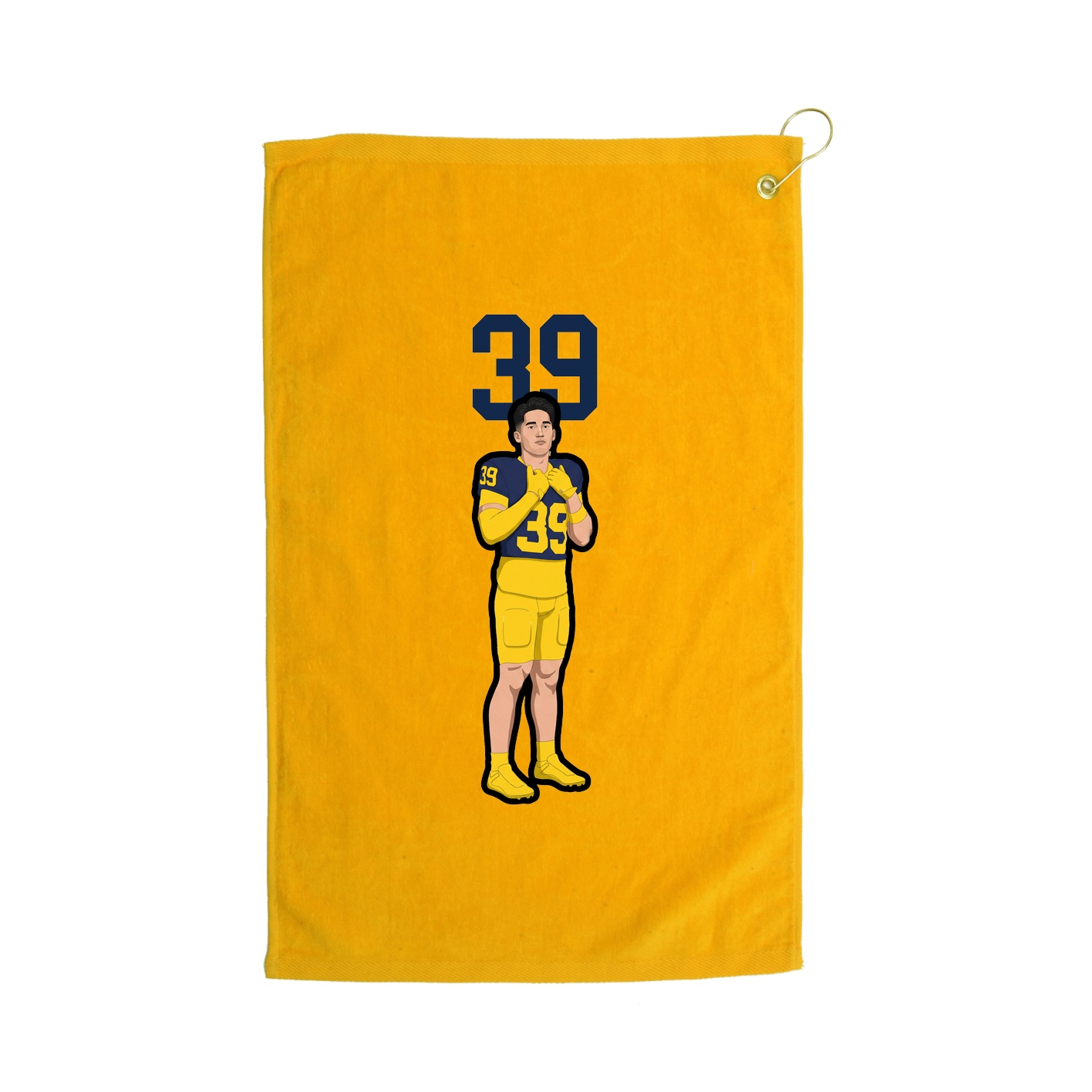 Golf Towel — Number Top in Gold
